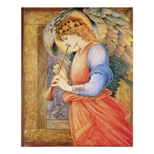 Póster Burne-Jones Angel tocando la bandera CC1152 más gr