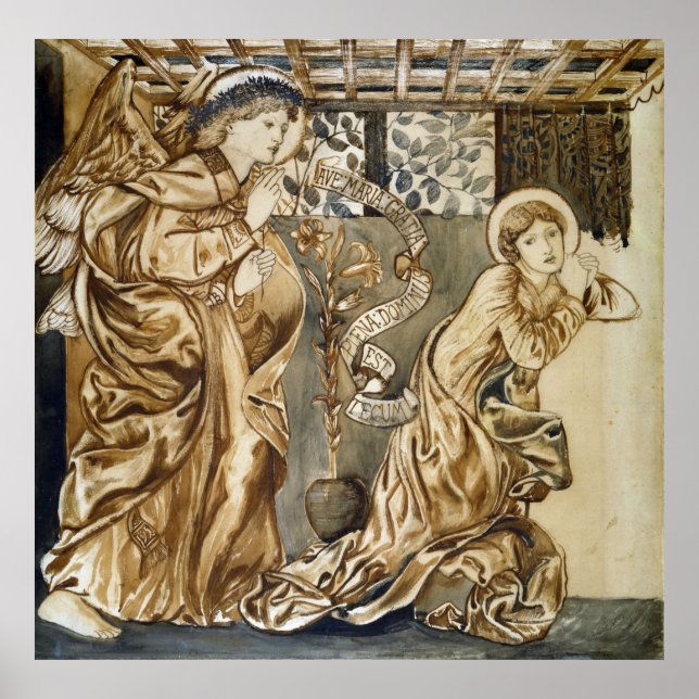 Póster Burne-Jones - Anunciación (Frente)