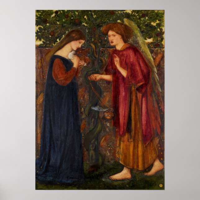Póster Burne-Jones - Anunciación (Frente)