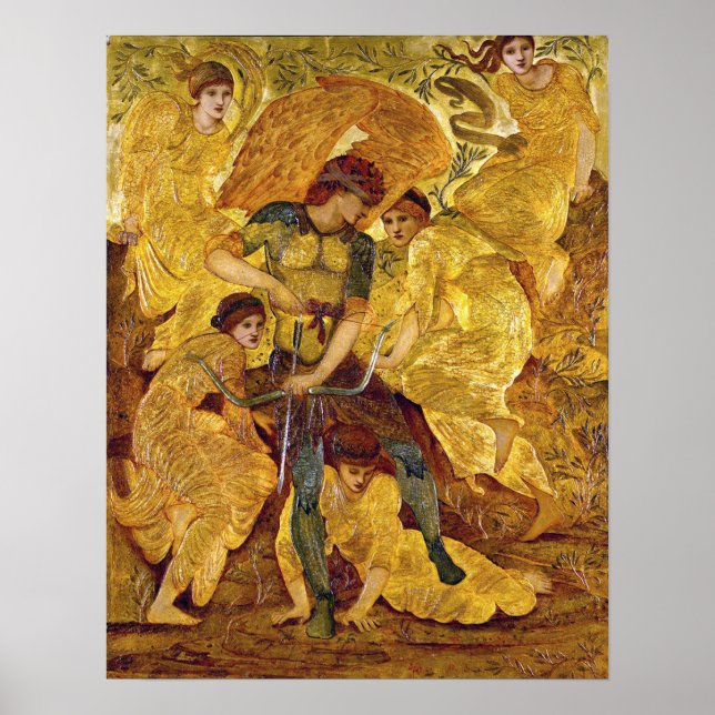 Póster Burne-Jones - Campos de caza de Cupido 1882 (Frente)