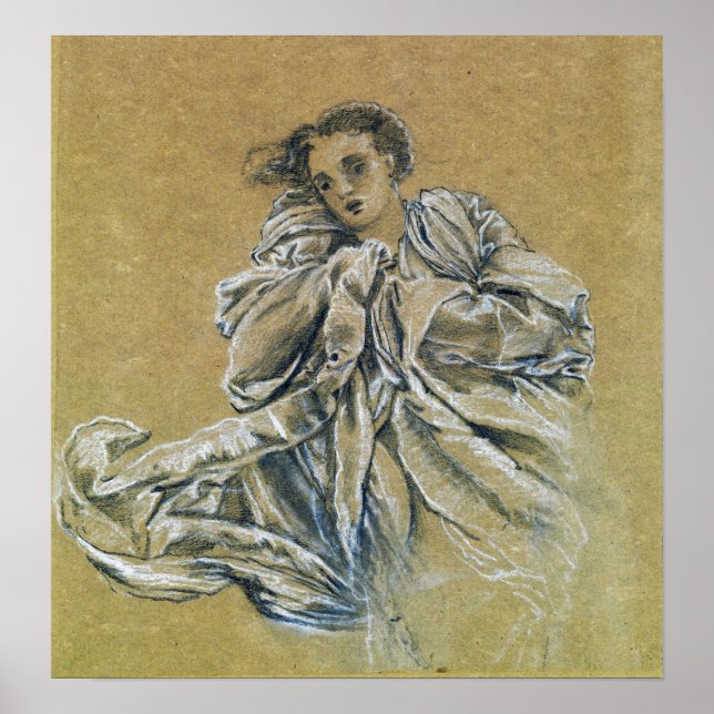 Póster Burne-Jones - Estudio De Invierno Sobre El Drenaje (Frente)