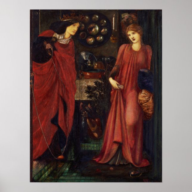 Póster Burne-Jones - Fair Rosamund Y Queen Eleanor (Frente)