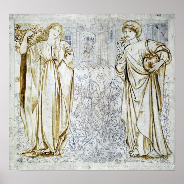 Póster Burne-Jones - Hipsípile y Medea (Frente)
