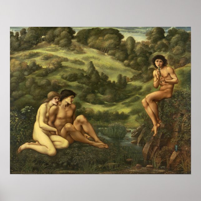 Póster Burne-Jones - Jardín de Pan (Frente)
