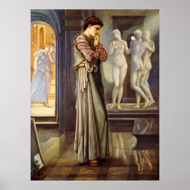 Póster Burne-Jones - Pigmalión, Deseos del corazón (Frente)