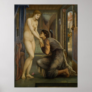 Póster Burne-Jones - Pigmalión, el alma alcanza