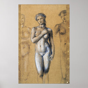 Póster Burne-Jones - Tres estudios femeninos