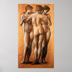 Póster Burne-Jones - Tres Gracias 1885