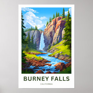 Póster Burney Falls California Travel Print