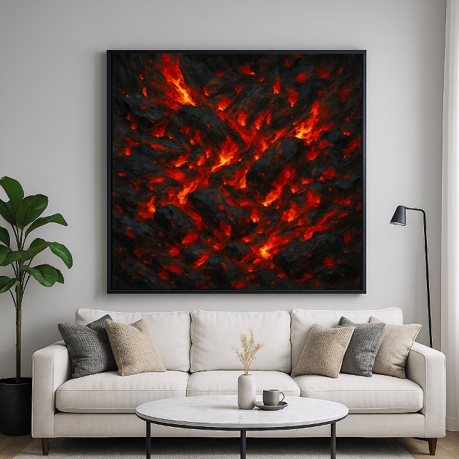 Póster Burning Embers - Volcanic Abstract Texture Art (Subido por el creador)