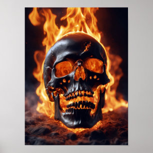 Póster Burning Skull