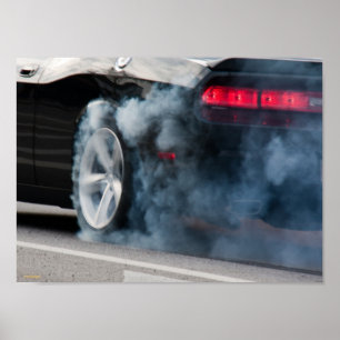 Póster Burnout de coche negro