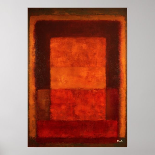Póster Burnt Ember Color Field Abstract Modern Art (Frente)