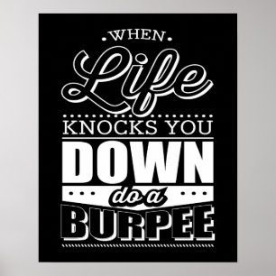 Póster Burpees Fitness Gym Inspiración de entrenamiento