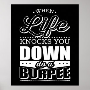 Póster Burpees Fitness Gym Inspiración de entrenamiento