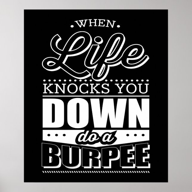 Póster Burpees Fitness Gym Inspiración de entrenamiento (Frente)