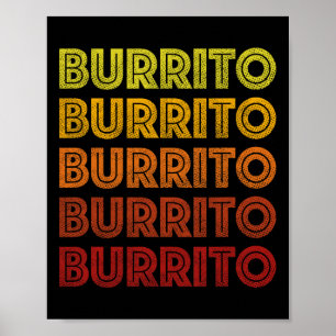 Póster Burritos vintage retro burrito Cinco De Mayo