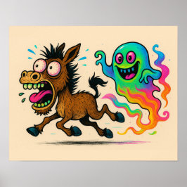 Póster Burro corriendo de un Poster fantasma