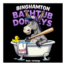 Burro de bañera de béisbol divertido de Binghamton