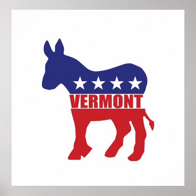 Póster Burro de Vermont Demócrata (Frente)
