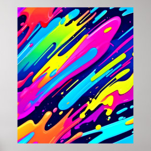 Póster Burst de color: flujo abstracto
