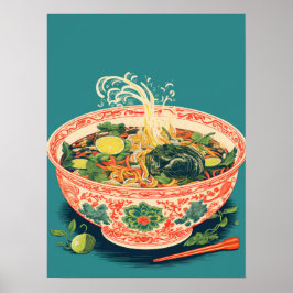 Póster Burst of Flavor: Cuenco artístico de fideos