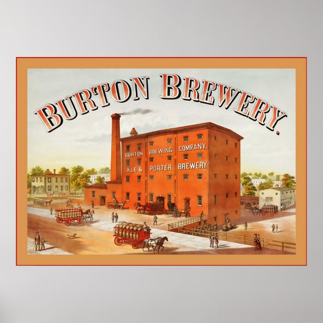 Póster Burton Brewing Company ~ Publicidad de época (Frente)