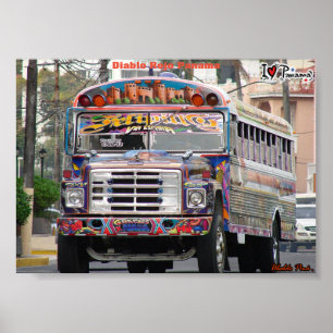 Póster Bus, diablo rojo Panamá