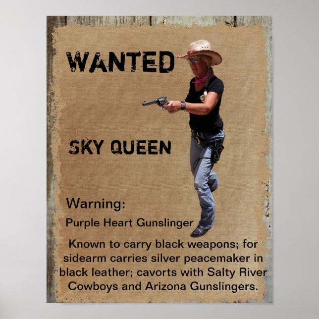 Póster Buscado Poster Gunslinger de Occidente (Frente)
