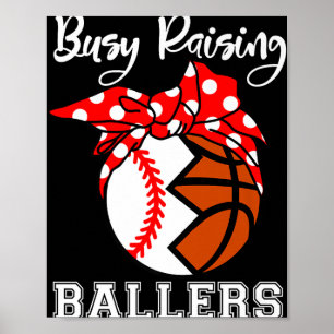 Póster Buscando Ballers Divertido Béisbol Madre de Béisbo