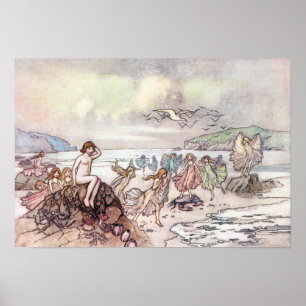 Póster Buscando bebés de agua por Warwick Goble