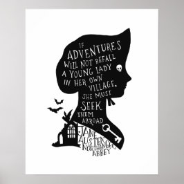 Póster Buscar aventuras cita de Northanger Abbey