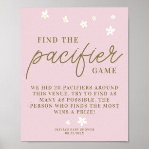 Póster Buscar juegos de Baby Shower pacificador Boho Dais