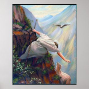 Póster Buscar la pintura de las ovejas en lona