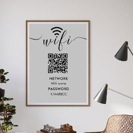 Póster Buscar para conectar código QR de red inalámbrica