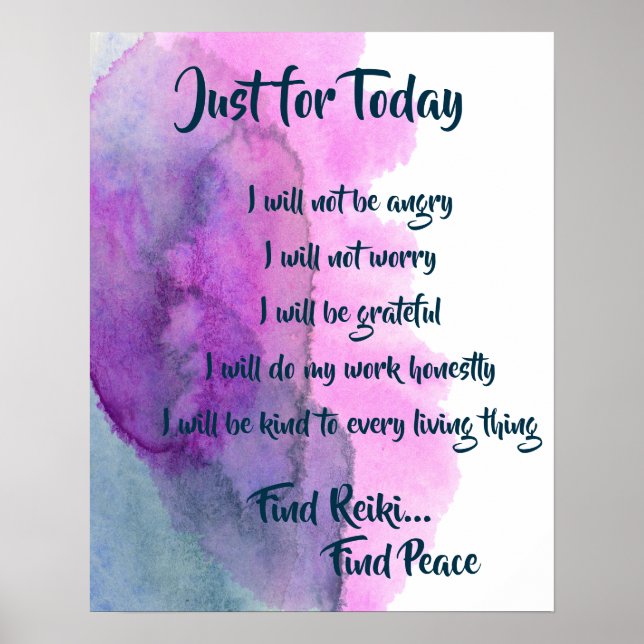 Póster Buscar Reiki, encontrar la morada azul de la paz (Frente)