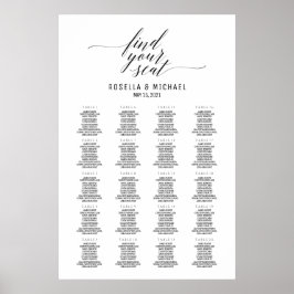 Póster Buscar su asiento - Tabla de asientos Boda