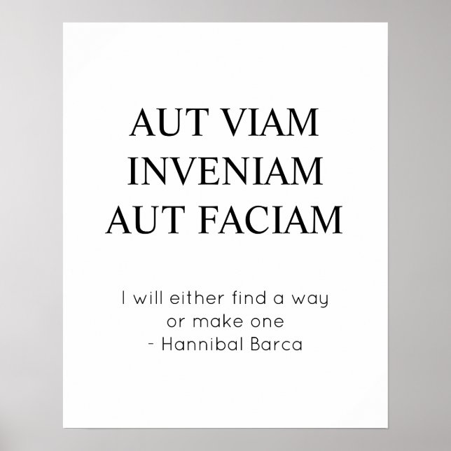Póster Buscar Una Forma O Hacer Una Cita Latina (Frente)