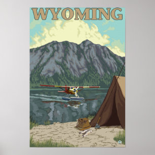 Póster Bush Plane & Fishing - Wyoming