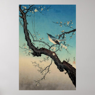 Póster bush warbler and plum blossoms-Tsuchiya Koitsu