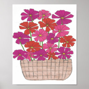 Póster Bushel of Bright Cosmos