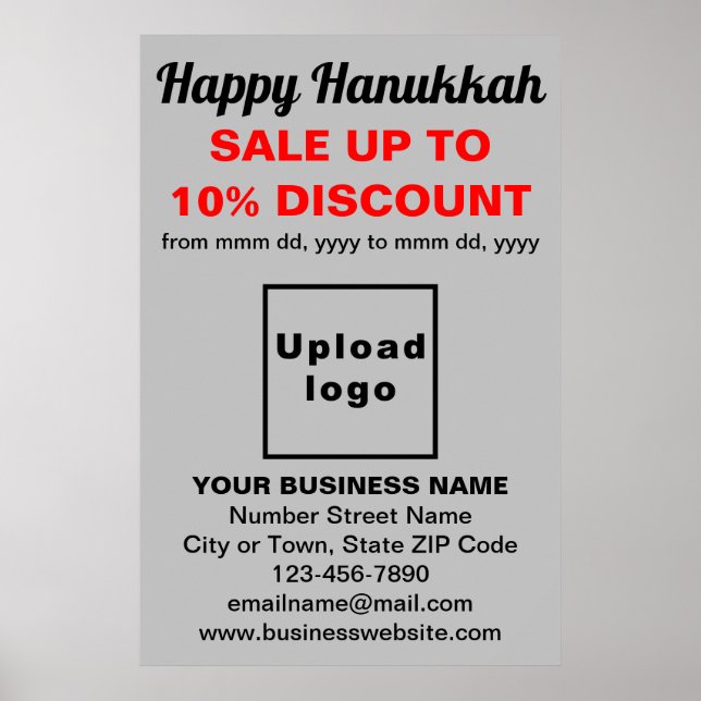 Póster Business Hanukkah Sale en Poster gris (Frente)