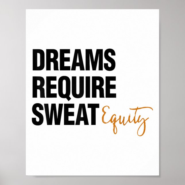 Póster Business Quote Sweat Equity Entrepreneur  (Frente)