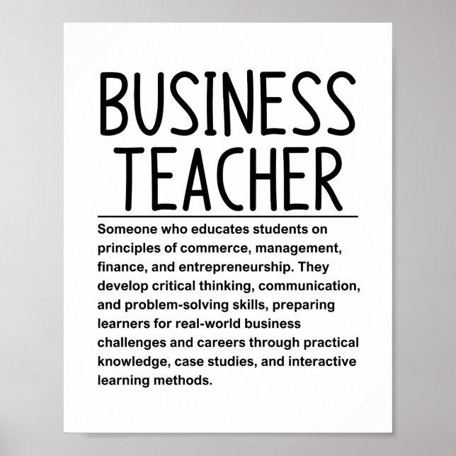 Póster Business teacher (Frente)