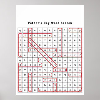 Póster Búsqueda de palabras en el Día del Padre