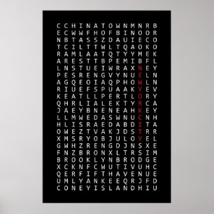 Póster Búsqueda de palabras en la ciudad de Nueva York