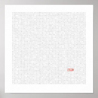 Póster Búsqueda de Wordsearch con tema de Marvel Giant