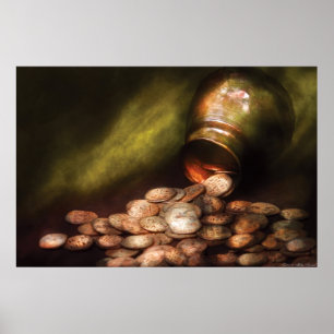 Póster Búsqueda del tesoro de la recogida de moneda -