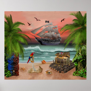 PÓSTER BÚSQUEDA DEL TESORO DE LOS PIRATAS