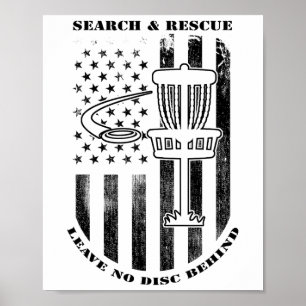 Póster Búsqueda y rescate de Disc Golf No dejes ningún di